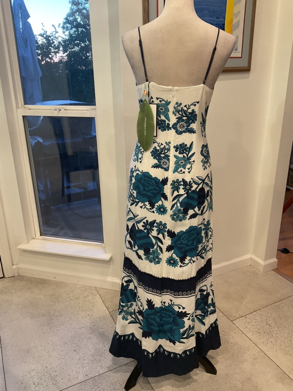 FARM Rio White Dress with Teal & Navy Floral Print - Picture 11 of 15